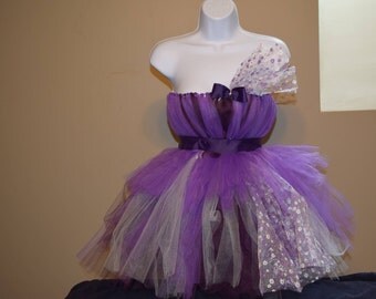 Purple flower peplum dress