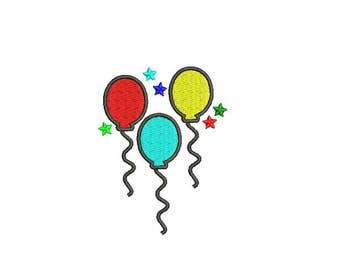 Balloons Embroidery Design - 2,3,4,5,6 inch instant download Birthday Embroidery