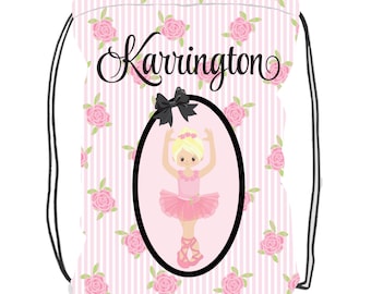 Personalized Ballet Bag - Custom Dance Bag - Ballet Bag With Name - Jazz Bag - Dance Bag - Backpack Drawstring - Ballerina Bag