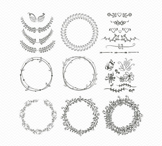 Download Hand drawn Laurel wreath SVG- Monogram Frames for ...