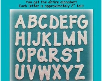 Felt alphabet READY TO SHIP A-Z, 26 letters precut die cut uppercase scrapbooking cardmaking craft banner 2" school embellishment patch