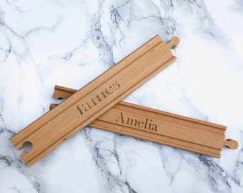 Personalised wooden brio train track