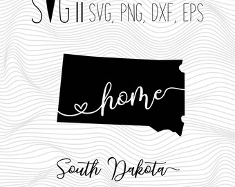 South Dakota Home Svg, State Svg, Font Svg Files For Silhouette For Cricut, SVG EPS PNG Dxf Vector Cutting Files Vinyl Decal, Monogram Svg