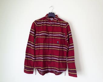 Red DIESEL CO, shirt striped cotton shirt, shirt L vintage