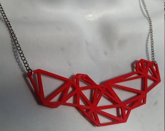Geometric Necklace, Grid necklace, Elegant, 3D Printed