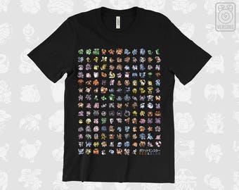 Kanto 151 T-SHIRT // Pokemon Red Blue // Retro // Original First Gen // Mens & Womens Sizes // Gamer Gifts