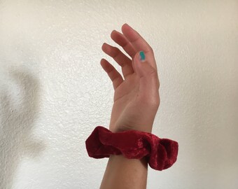 Crushed Red Velvet 90's Large Hair Scrunchie