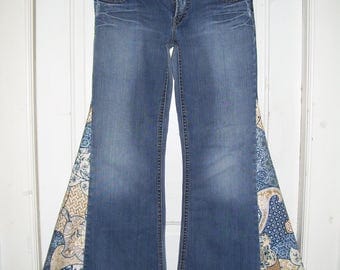 Hippie Bell Bottom Jeans OOAK Custom Order with YOUR Flare