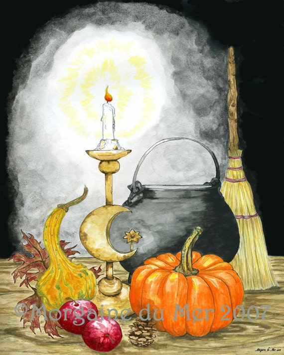 Samhain Halloween Print Celtic Fall Autumn Harvest Pagan Wicca
