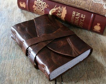 Leather Journal - C.S. Lewis quote: "You can't get a cup of tea big enough or a book long enough to suit me." handmade handbound (320pgs)