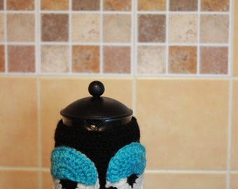 owl French Press Cozy Cover owl bodum cozy cafetiere cozy owl coffee pot cozy coffee pot cosy Coffee Pot Warmer gift