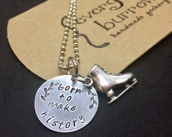Born to Make History Yuri On Ice Inspired hand-stamped pendant