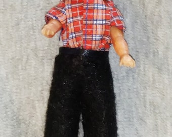 Vintage ARI Style Boy Doll, Doll House, Four and One Half Inches Tall (NL)