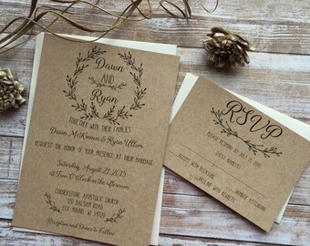 rustic chic wedding invitations
