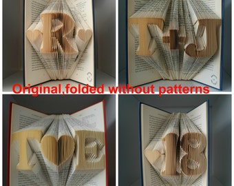 Real Folded Book Art-Gift for love ones-Regalo di nozze-Paper Anniversary-wedding decor-gift wrapped