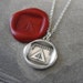 Wax Seal Necklace Pythagoras Theorem Triangle antique wax seal charm jewelry Respect Yourself Confidence Wisdom by RQP Studio