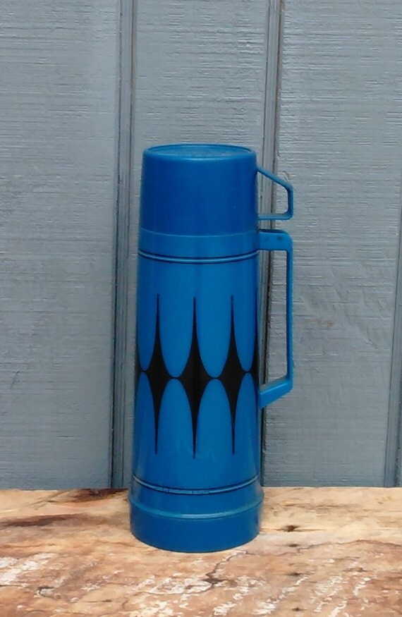 Vintage Aladdin Thermos Diamond Thermos Camping Blue