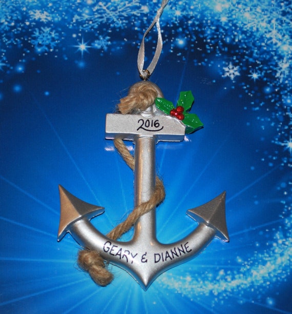 Personalized Boat Anchor Christmas Ornament