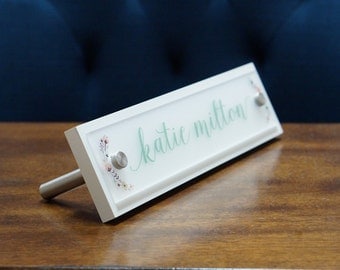 Home Office Furniture and Decor Wood Desk Name Plate 10 x 2.5 inches