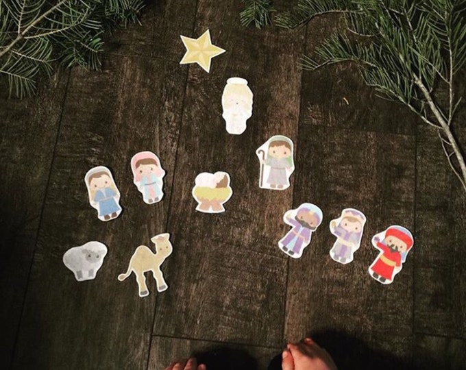 Felt Nativity Scene - Stocking Stuffer for Children, Best Children's Christmas Gift, Felt Board Story, Momtessori Preschool Learning Toy