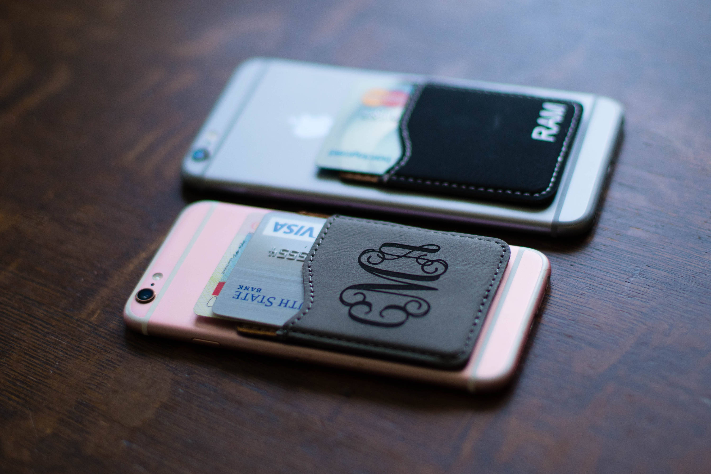 Monogram Personalized Cell Phone Card Caddy Monogrammed Phone