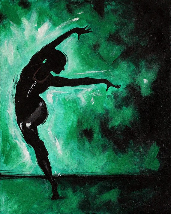 Ballet Dancer Painting Dance Silhouette Art on Canvas Sofia