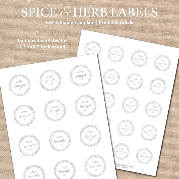 white spice labels printable kitchen organization