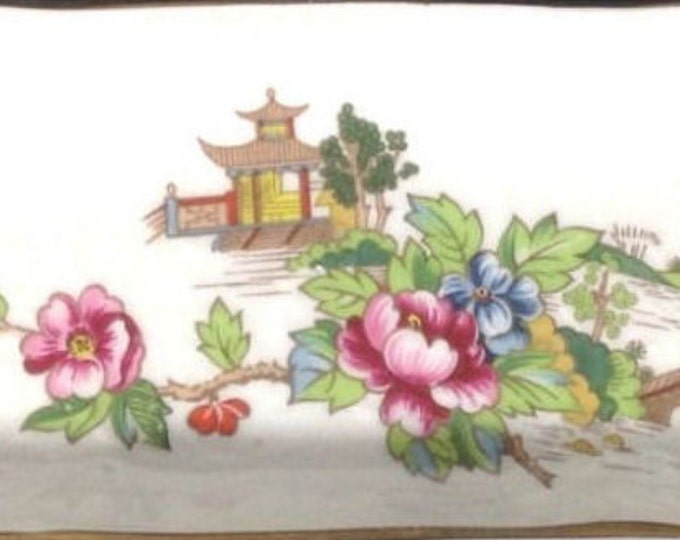Pagoda Candy Dish by Crown Staffordshire Vintage Mint Tray England Boxed Gift Giftware Christmas