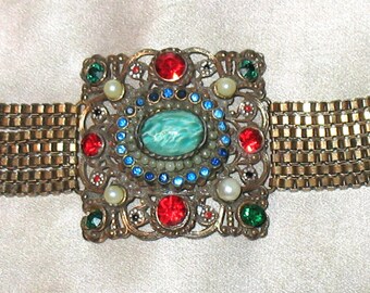 1940s Bracelet, 1930s Bracelet, Hollycraft Unsigned Bracelet from the 1940s, 1930s, 1940s, Hollycraft Bracelet, Hollywood Jewelry Mfg. Co.