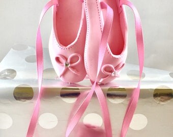 Ballerina Cake Topper Pink Ballet shoes cake topper Birthday cake topper Ballerina cake decorations Ballerina birthday decor Ballerina cake