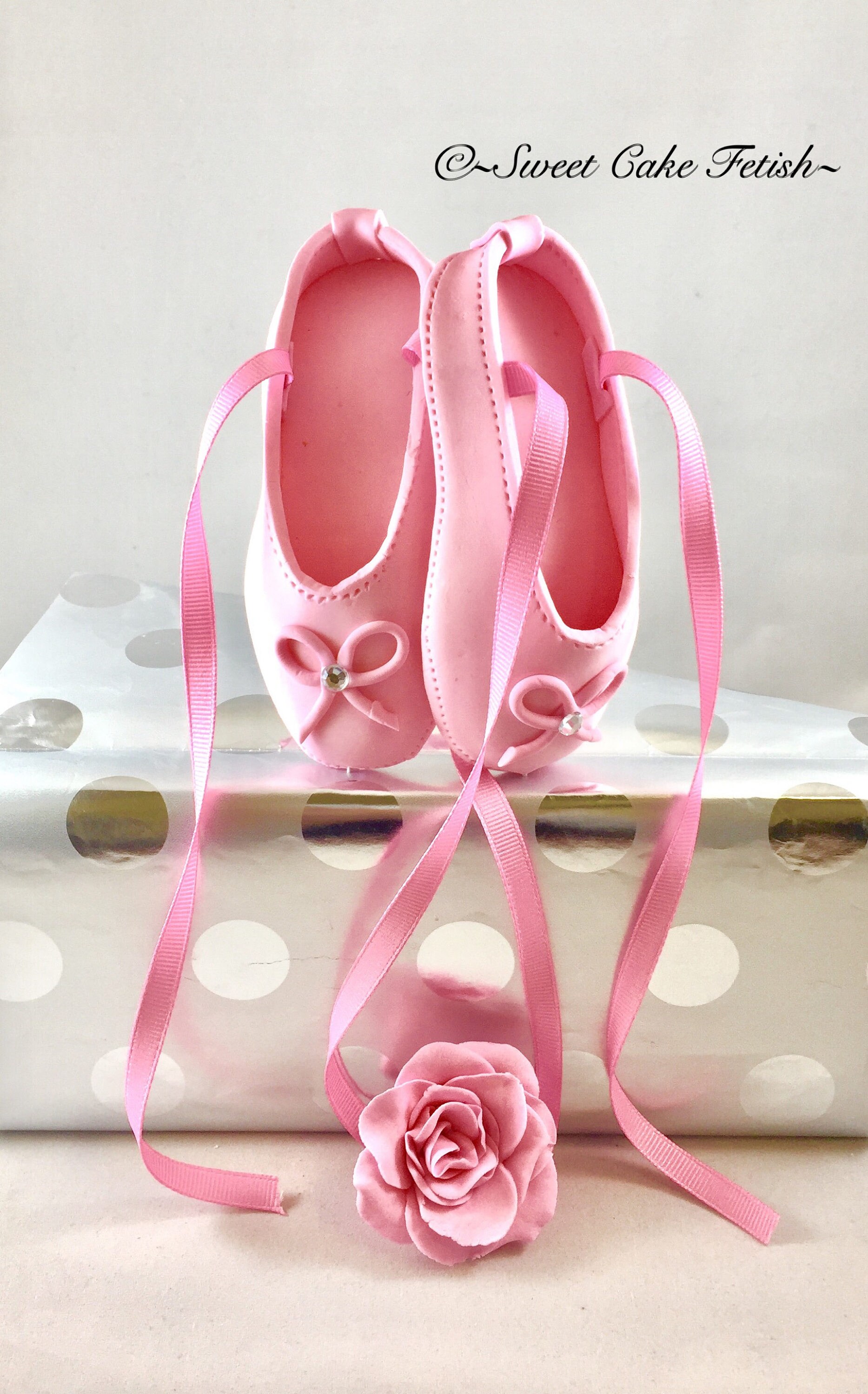 Ballerina Cake Topper Pink Ballet shoes cake topper Birthday cake