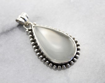 Moon Drop, Large Moonstone Teardrop Pendant HVZ3KL-D