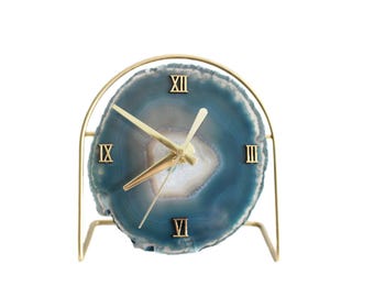Made to Order Agate Clock,Modern Desk Clock,Modern Wall Clock,Agate Wall Clock,Agate Desk Clock,Wood Wall Clock,Trending Clock,Boho Decor