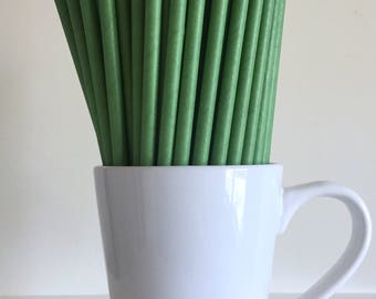Green Paper Straws Solid Kelly Green Straws Party Supplies Party Decor Bar Cart Cake Pop Sticks Mason Jar Straws Party Graduation