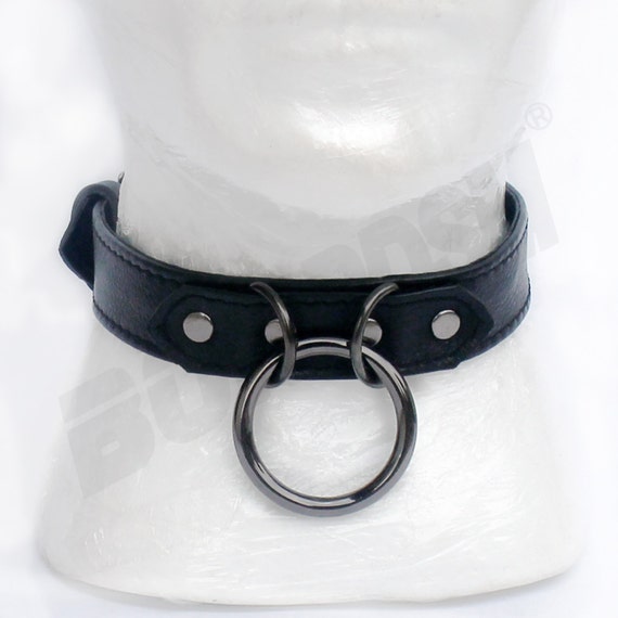 Bondage Restraint Collar All Black GENUINE leather by BONBDSM