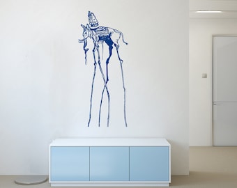 Wall Decals Salvador Dali Elephant Decal Vinyl Sticker Home Decor Indian Art Murals Bedroom Dorm Boho Bohemian Bedding L350