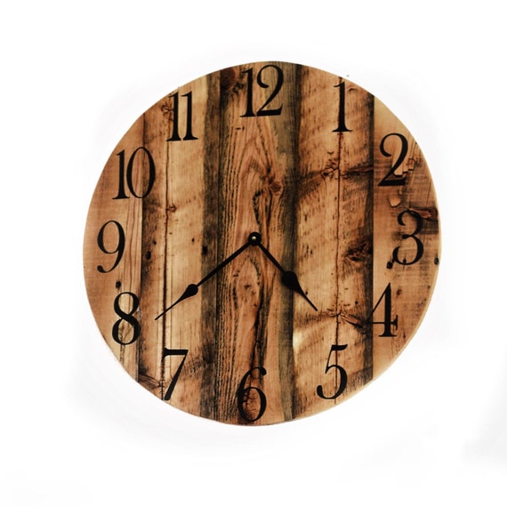 Oversized Barn Wood Wall Clock Rustic Wood Clock Reclaimed