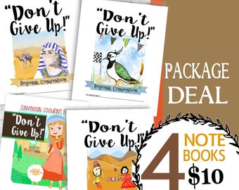 Don't Give Up! Convention (Package Deal ~ 4 CHILDREN'S NOTEBOOKS) DIGITAL pdf File Download -Mini, Junior, Middling and Standard