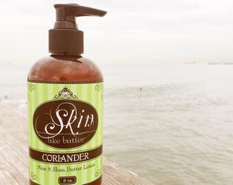 Vegan Body Lotion // CORIANDER // Thick like body butter // Available in an 8 oz bottle or jar // non-greasy // makes a great gift