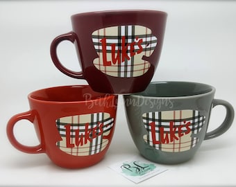 Luke's Diner Inspired Big Mug | Ivy League PLAID Collection | Stoneware Mug | Professional Layered Vinyl Decal | Gilmore Girls Inspired