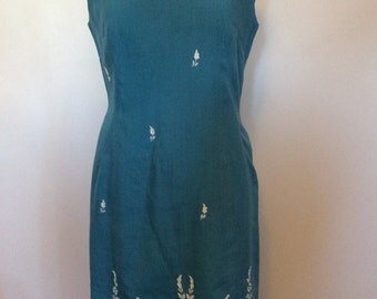 Vintage Turquoise dress - Med