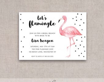 Let's Flamingle Printable Bridal Brunch/Shower Invite, Baby, Birthday, Flamingo