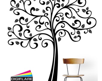 Large 6FT Curly Tree Wall Decal - Digiflare Graphics - FREE SHIPPING!