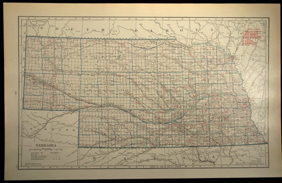 Nebraska Railroad Map LARGE Map Nebraska Wall Art