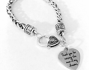 Mother Of The Groom Gift, Charm Bracelet, Thank You For Raising The Man Of My Dreams Wedding Gift Charm Bracelet
