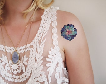 Succulent temporary tattoo / succulent tattoo / floral tattoo / succulent jewelry / boho tattoo / boho temporary tattoo / succulent gift