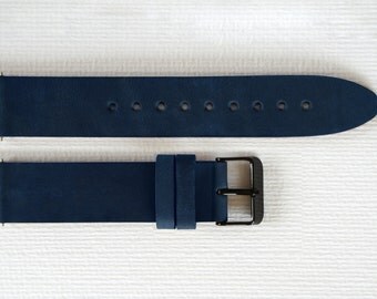 Blue watch strap, Leather watch strap, 20mm watch strap, Watch band, 20mm Watch band, Leather watch band, Watch straps, Watch bands