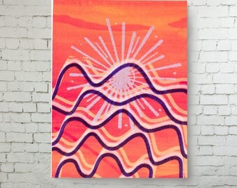 Print on canvas modern art, home decor wall art, portrait print, silkscreen reproduction high quality print on canvas ready to hang