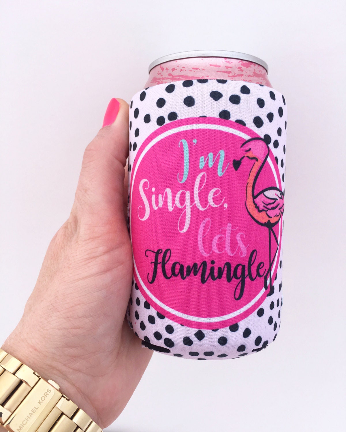 Valentine Flamingo Bachelorette Beverage Insulator/Hugger