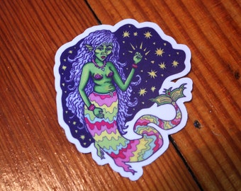Mermaid Sticker, Feminist Stickers, Phone Stickers, Cool Stickers, Tumblr stickers, Hipster stickers, Feminism Stickers, Aesthetic Stickers